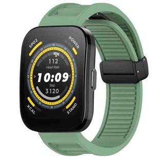 For Amazfit Bip 5 22mm Fold Magnetic Buckle Silicone Watch Band(Green)