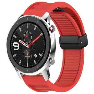 For Amazfit GTR 4 22mm Fold Magnetic Buckle Silicone Watch Band(Red)