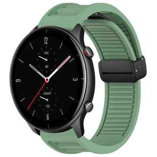 For Amazfit GTR 2e 22mm Fold Magnetic Buckle Silicone Watch Band(Green)