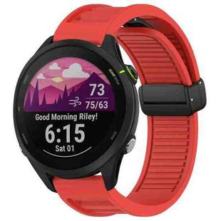 For Garmin Forerunner 255 22mm Foldable Magnetic Buckle Silicone Watch Band(Red)