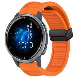 For Garmin Venu 2 22mm Foldable Magnetic Buckle Silicone Watch Band(Orange)