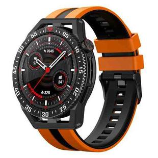 For Huawei Watch GT3 SE 22mm Two Color Sports Silicone Watch Band(Orange+Black)