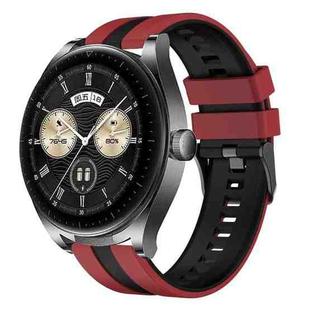 For Huawei Watch Buds 22mm Two Color Sports Silicone Watch Band(Red+Black)