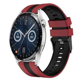 For Huawei Watch GT3 46mm 22mm Two Color Sports Silicone Watch Band(Red+Black)