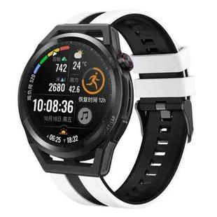 For Huawei Watch GT Runner 22mm Two Color Sports Silicone Watch Band(White+Black)