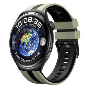For Huawei Watch 4 22mm Two Color Sports Silicone Watch Band(Light Green+Black)
