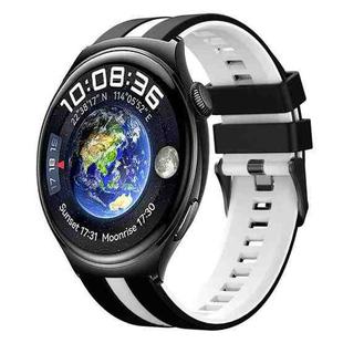 For Huawei Watch 4 22mm Two Color Sports Silicone Watch Band(Black+White)