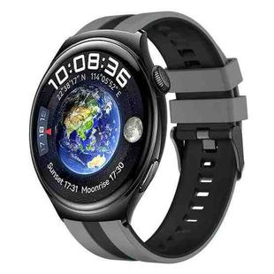 For Huawei Watch 4 22mm Two Color Sports Silicone Watch Band(Grey+Black)