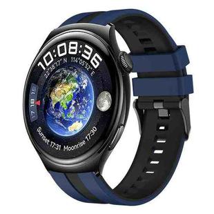 For Huawei Watch 4 22mm Two Color Sports Silicone Watch Band(Blue+Black)