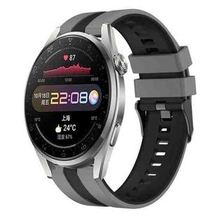 For Huawei Watch 3 Pro 22mm Two Color Sports Silicone Watch Band(Grey+Black)