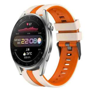 For Huawei Watch 3 Pro 22mm Two Color Sports Silicone Watch Band(Starlight+Orange)