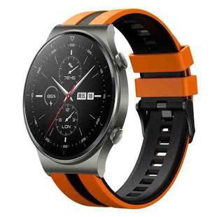 For Huawei GT2 Pro 22mm Two Color Sports Silicone Watch Band(Orange+Black)