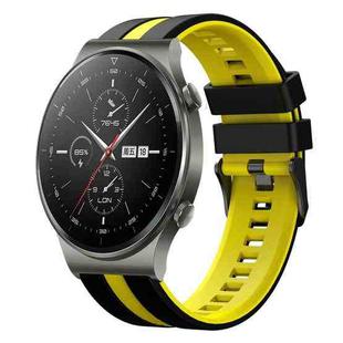 For Huawei GT2 Pro 22mm Two Color Sports Silicone Watch Band(Black+Yellow)