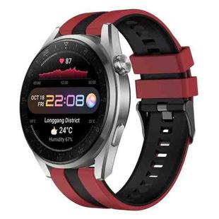 For Huawei Watch 3 Pro New 22mm Two Color Sports Silicone Watch Band(Red+Black)