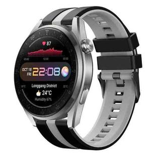 For Huawei Watch 3 Pro New 22mm Two Color Sports Silicone Watch Band(Black+Grey)