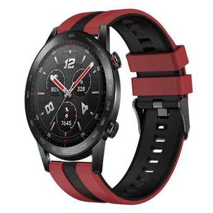 For Honor Watch GS 3i 22mm Two Color Sports Silicone Watch Band(Red+Black)