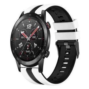 For Honor Watch GS 3i 22mm Two Color Sports Silicone Watch Band(White+Black)