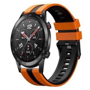 For Honor Watch GS 3i 22mm Two Color Sports Silicone Watch Band(Orange+Black)