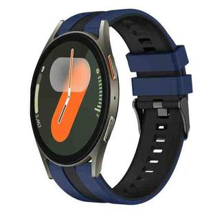 For Samsung Galaxy Watch 7 44mm 20mm Two Color Sports Silicone Watch Band(Blue+Black)