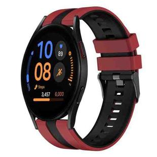 For Samsung Galaxy Watch FE 40mm 20mm Two Color Sports Silicone Watch Band(Red+Black)