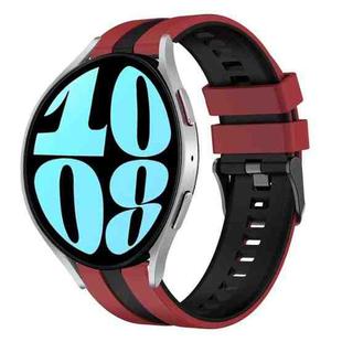 For Samsung Galaxy Watch 6 40mm 20mm Two Color Sports Silicone Watch Band(Red+Black)