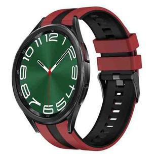 For Samsung Galaxy Watch 6 Classic 47mm 20mm Two Color Sports Silicone Watch Band(Red+Black)