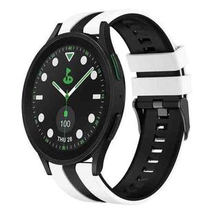 For Samsung Galaxy watch 5 Pro Golf Edition 20mm Two Color Sports Silicone Watch Band(White+Black)