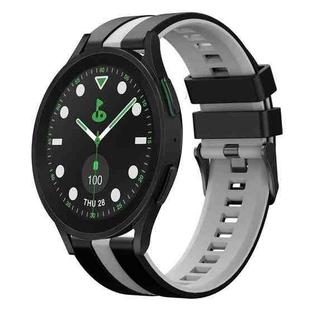 For Samsung Galaxy watch 5 Pro Golf Edition 20mm Two Color Sports Silicone Watch Band(Black+Grey)