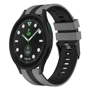 For Samsung Galaxy watch 5 Pro Golf Edition 20mm Two Color Sports Silicone Watch Band(Grey+Black)