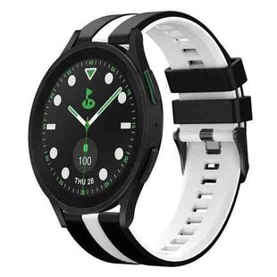 For Samsung Galaxy watch 5 Golf Edition 20mm Two Color Sports Silicone Watch Band(Black+White)