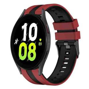 For Samsung Galaxy Watch 5  40mm 20mm Two Color Sports Silicone Watch Band(Red+Black)