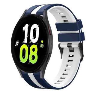 For Samsung Galaxy Watch 5  40mm 20mm Two Color Sports Silicone Watch Band(Blue+White)