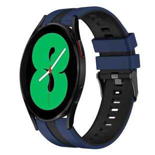 For Samsung Galaxy Watch 4 44mm 20mm Two Color Sports Silicone Watch Band(Blue+Black)