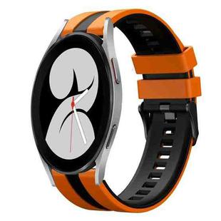 For Samsung Galaxy Watch 4 40mm 20mm Two Color Sports Silicone Watch Band(Orange+Black)