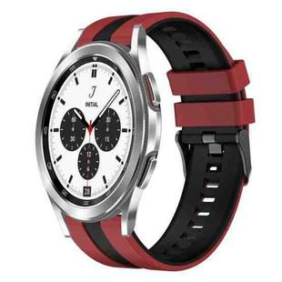 For Samsung  Galaxy Watch 4 Classic 42mm 20mm Two Color Sports Silicone Watch Band(Red+Black)