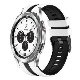 For Samsung  Galaxy Watch 4 Classic 42mm 20mm Two Color Sports Silicone Watch Band(White+Black)