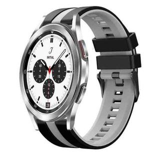 For Samsung  Galaxy Watch 4 Classic 42mm 20mm Two Color Sports Silicone Watch Band(Black+Grey)