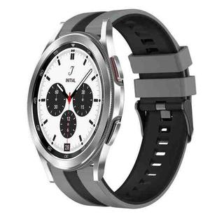 For Samsung  Galaxy Watch 4 Classic 42mm 20mm Two Color Sports Silicone Watch Band(Grey+Black)