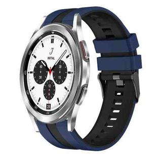 For Samsung  Galaxy Watch 4 Classic 42mm 20mm Two Color Sports Silicone Watch Band(Blue+Black)