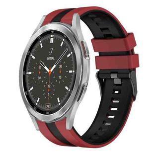 For Samsung  Galaxy Watch 4 Classic 46mm 20mm Two Color Sports Silicone Watch Band(Red+Black)