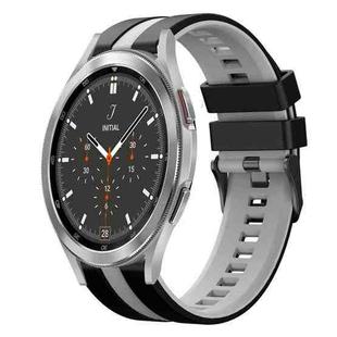 For Samsung  Galaxy Watch 4 Classic 46mm 20mm Two Color Sports Silicone Watch Band(Black+Grey)