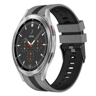 For Samsung  Galaxy Watch 4 Classic 46mm 20mm Two Color Sports Silicone Watch Band(Grey+Black)
