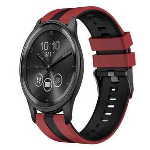 For GarminMove Trend 20mm Two Color Sports Silicone Watch Band(Red+Black)