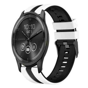 For GarminMove Trend 20mm Two Color Sports Silicone Watch Band(White+Black)