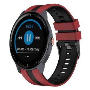 For Garmin Vivoactive3 Music 20mm Two Color Sports Silicone Watch Band(Red+Black)