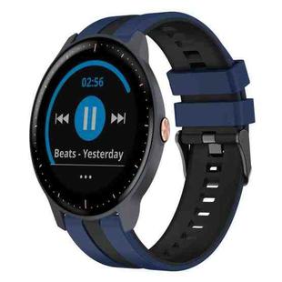 For Garmin Vivoactive3 Music 20mm Two Color Sports Silicone Watch Band(Blue+Black)