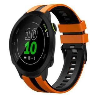 For Garmin Forerunner 158 20mm Two Color Sports Silicone Watch Band(Orange+Black)