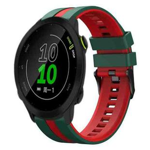 For Garmin Forerunner 158 20mm Two Color Sports Silicone Watch Band(Green+Red)