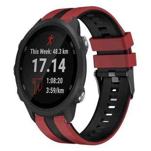 For Garmin Forerunner 245 Music 20mm Two Color Sports Silicone Watch Band(Red+Black)