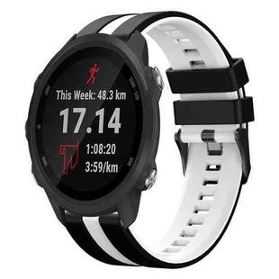 For Garmin Forerunner 245 Music 20mm Two Color Sports Silicone Watch Band(Black+White)